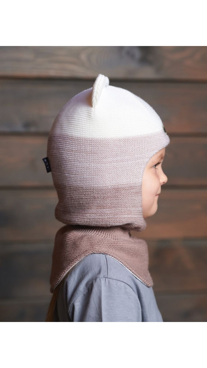 ШЛ-2302 Шапка-шлем, крем брюле-снежок
